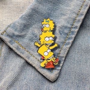 🎉 New The Simpsons Bart Lisa Maggie Enamel Pin